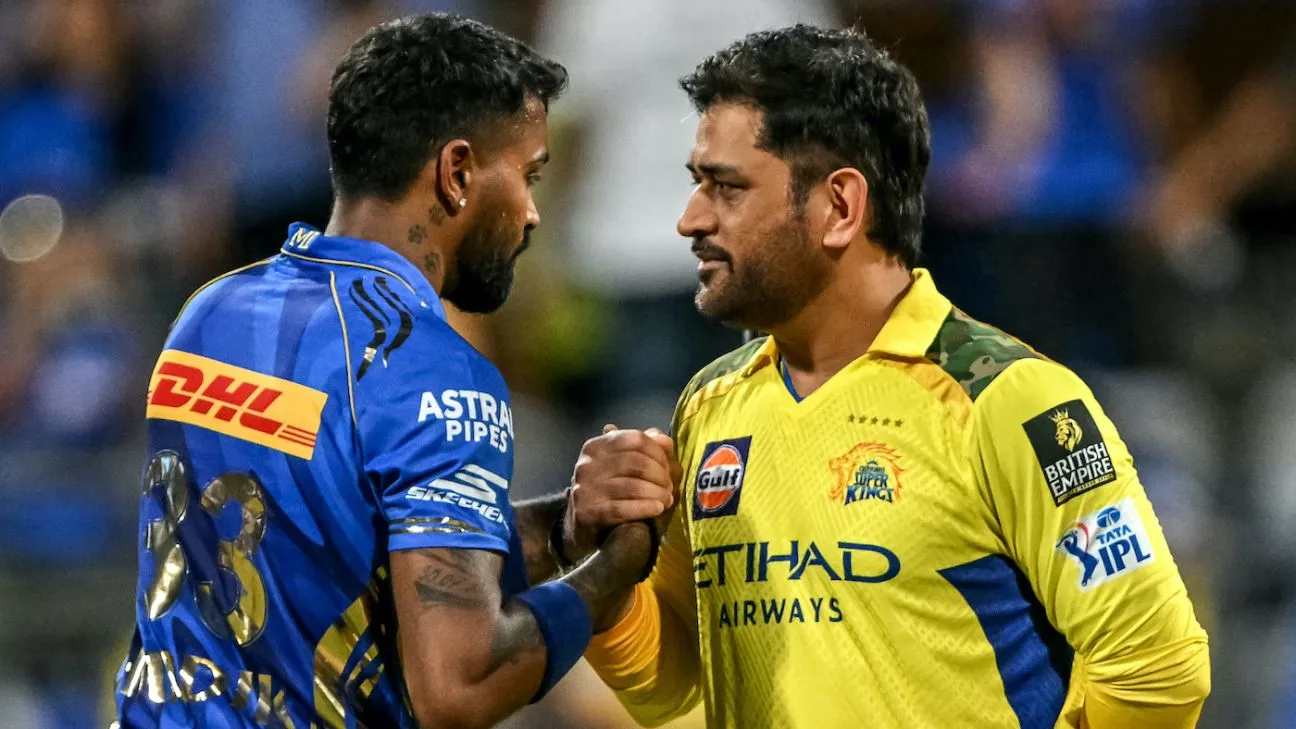 IPL cricket players greeting each other after match